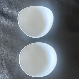 2 Elegant White Decorative Ceramic Bowls